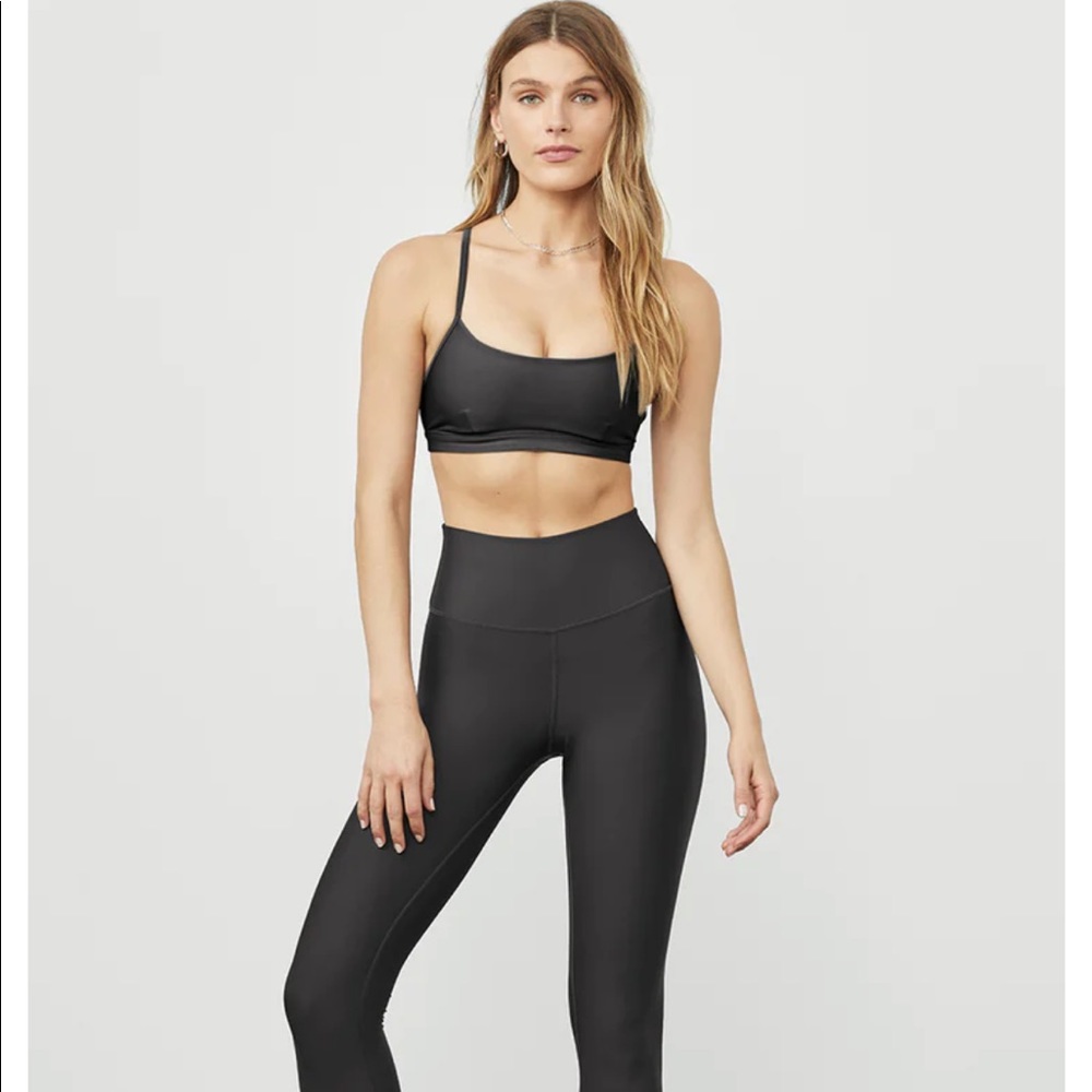 ALO YOGA HIGH-WAIST AIRLIFT LEGGING - Anthracite sz small NWT